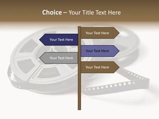 Still Life Of 8Mm Cine Film And Reels; Isolated On White Ground; Differential Focus PowerPoint Template