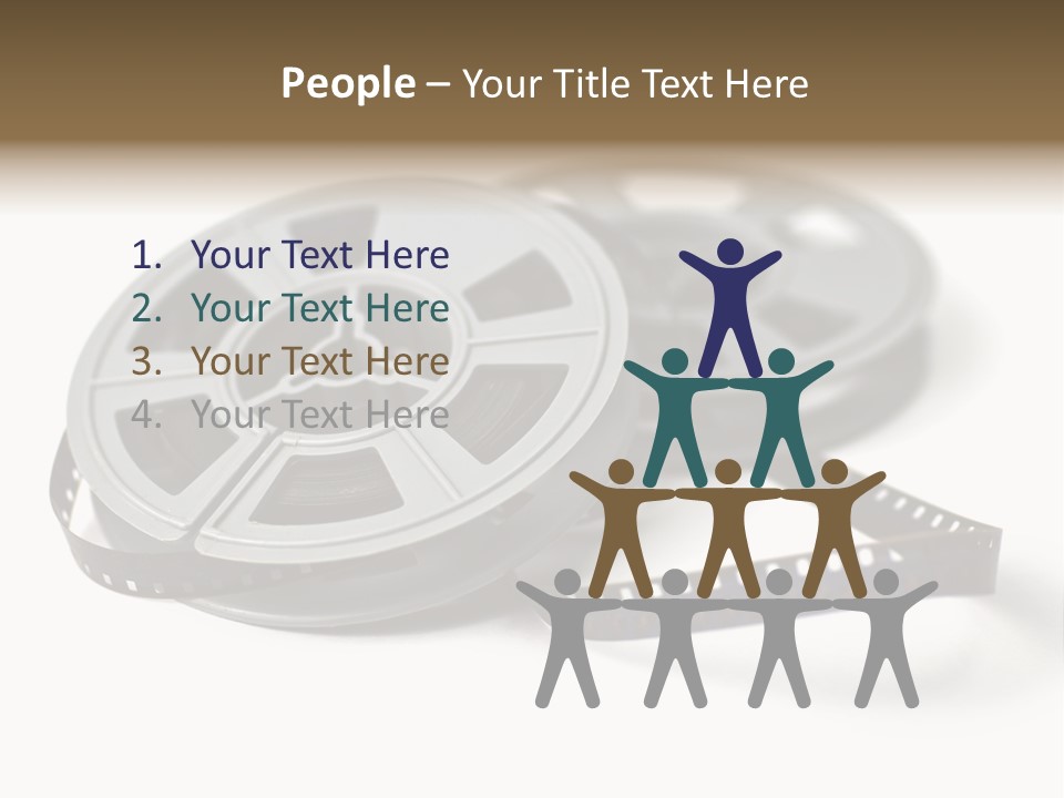 Still Life Of 8Mm Cine Film And Reels; Isolated On White Ground; Differential Focus PowerPoint Template