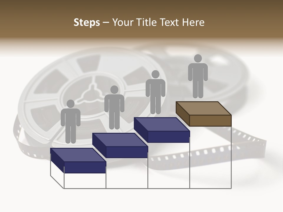 Still Life Of 8Mm Cine Film And Reels; Isolated On White Ground; Differential Focus PowerPoint Template