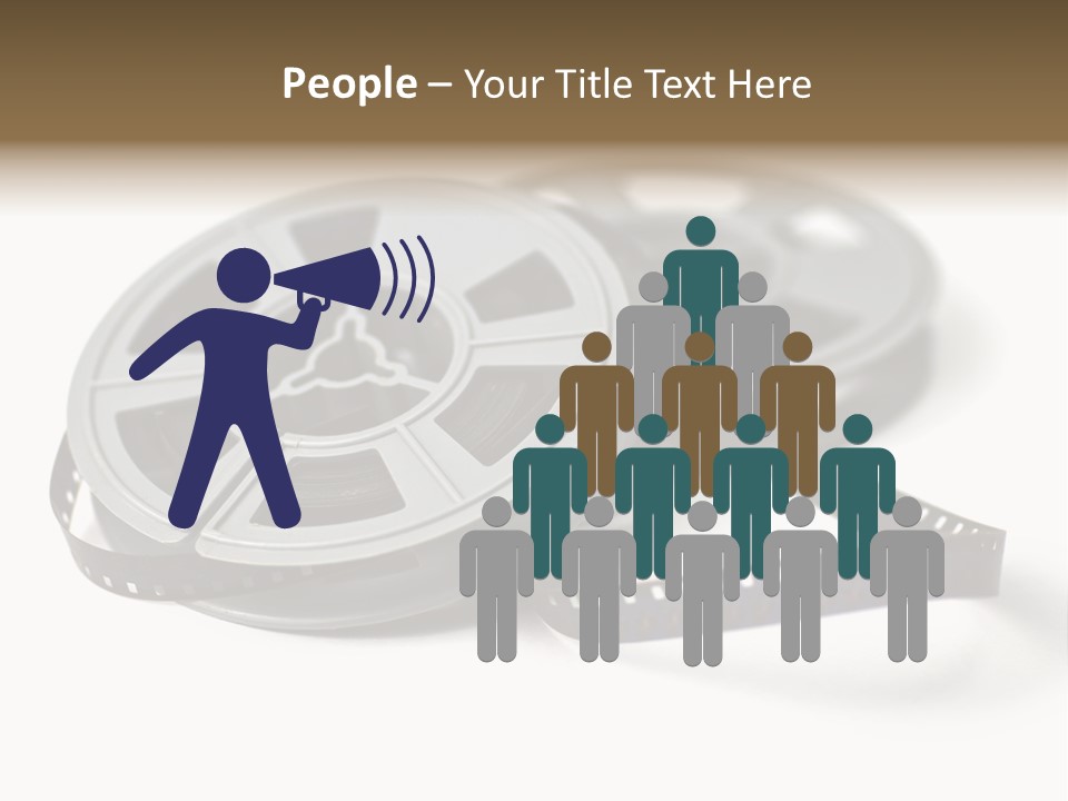 Still Life Of 8Mm Cine Film And Reels; Isolated On White Ground; Differential Focus PowerPoint Template