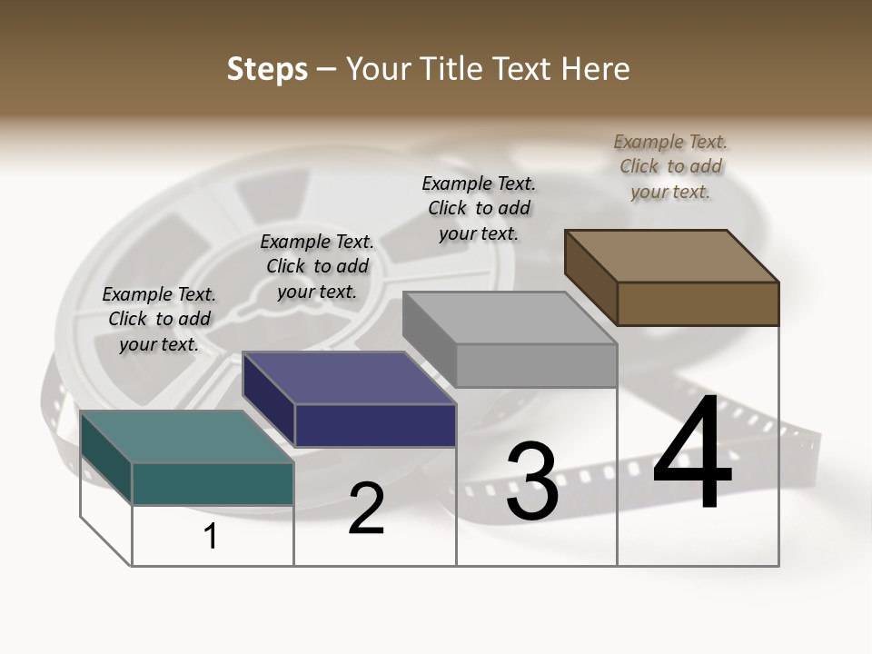 Still Life Of 8Mm Cine Film And Reels; Isolated On White Ground; Differential Focus PowerPoint Template