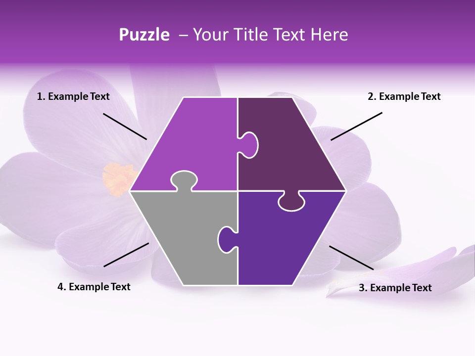 A Group Of Purple Flowers Sitting On Top Of A White Table PowerPoint Template