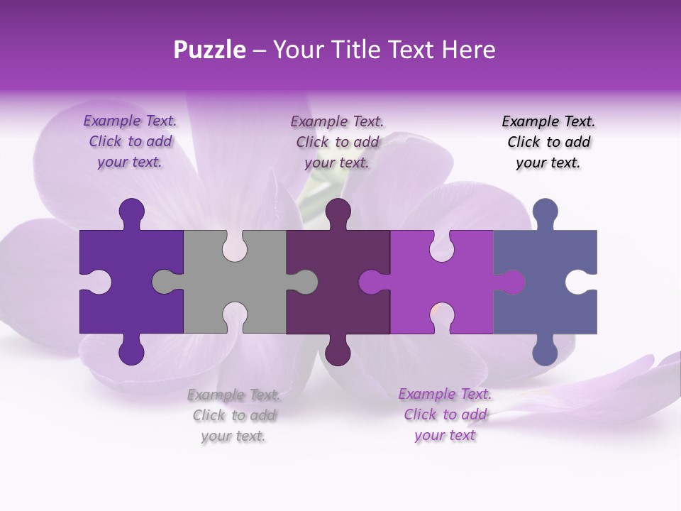 A Group Of Purple Flowers Sitting On Top Of A White Table PowerPoint Template