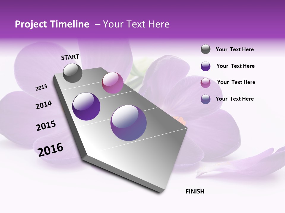 A Group Of Purple Flowers Sitting On Top Of A White Table PowerPoint Template