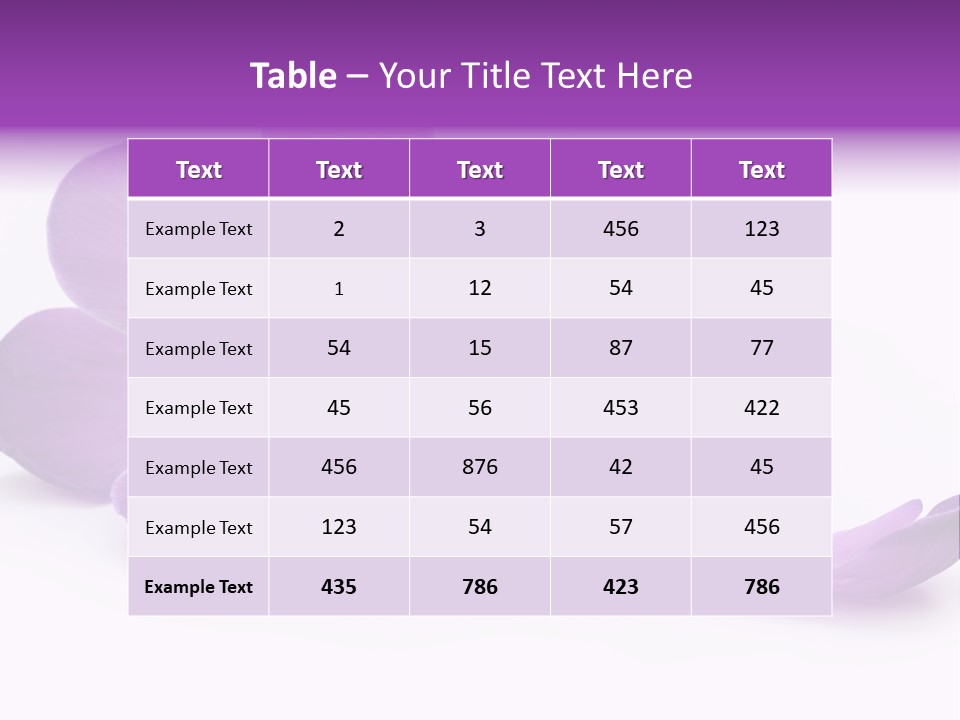 A Group Of Purple Flowers Sitting On Top Of A White Table PowerPoint Template
