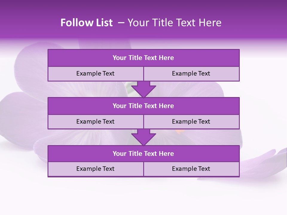 A Group Of Purple Flowers Sitting On Top Of A White Table PowerPoint Template