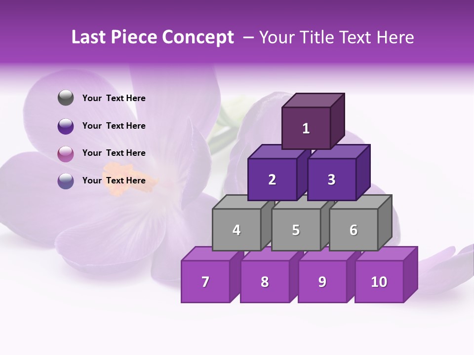 A Group Of Purple Flowers Sitting On Top Of A White Table PowerPoint Template