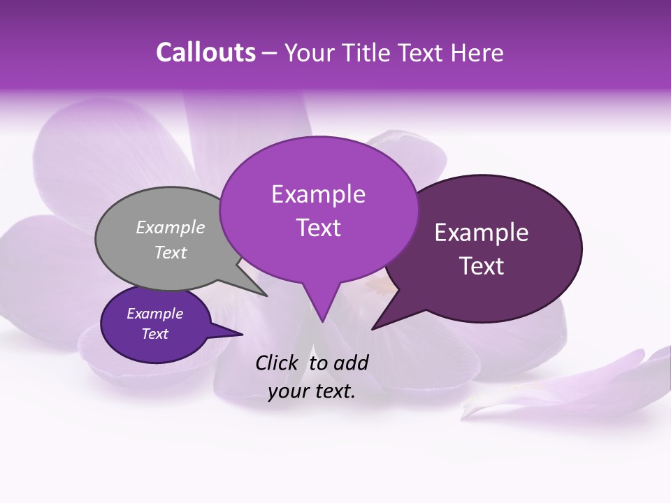 A Group Of Purple Flowers Sitting On Top Of A White Table PowerPoint Template