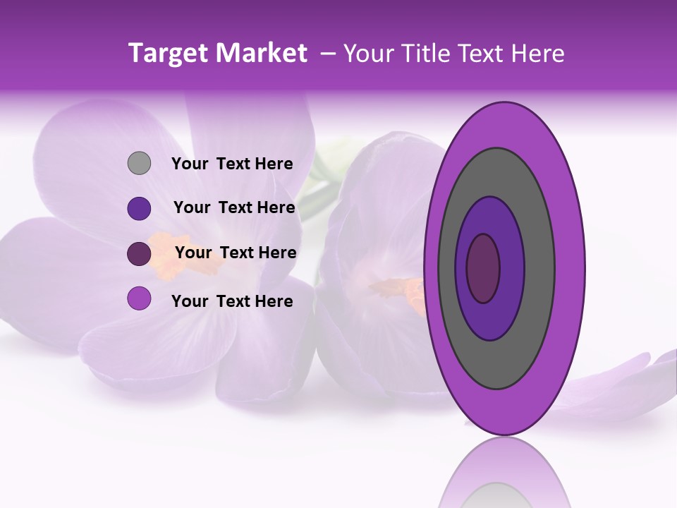 A Group Of Purple Flowers Sitting On Top Of A White Table PowerPoint Template