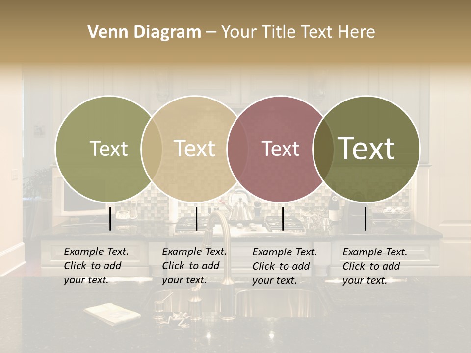 Beautiful Kitchen With Glass Backsplash And Granite Counter PowerPoint Template