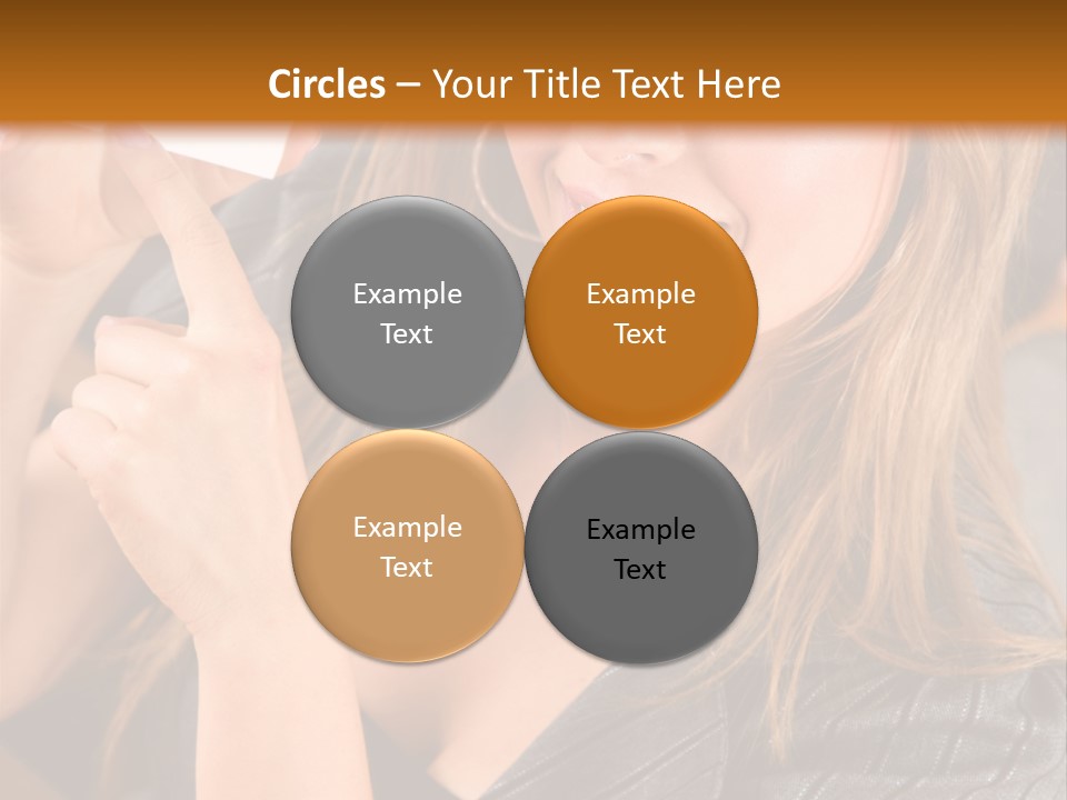 Businesswoman Pointing At A Business Card In An Office PowerPoint Template