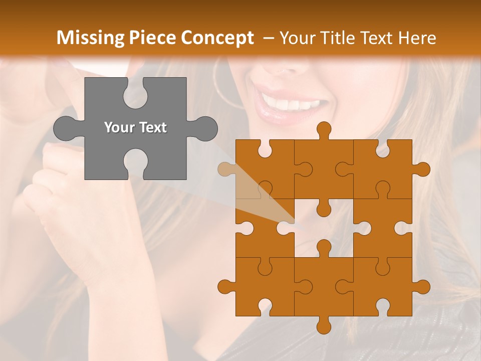 Businesswoman Pointing At A Business Card In An Office PowerPoint Template