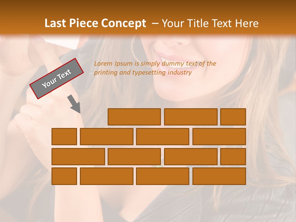 Businesswoman Pointing At A Business Card In An Office PowerPoint Template