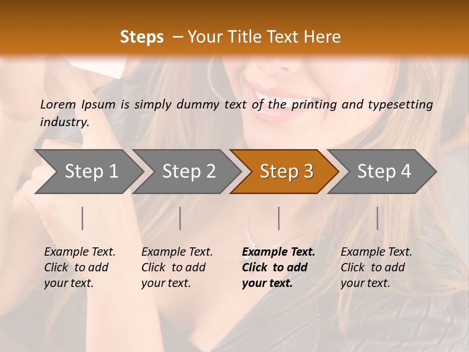 Businesswoman Pointing At A Business Card In An Office PowerPoint Template