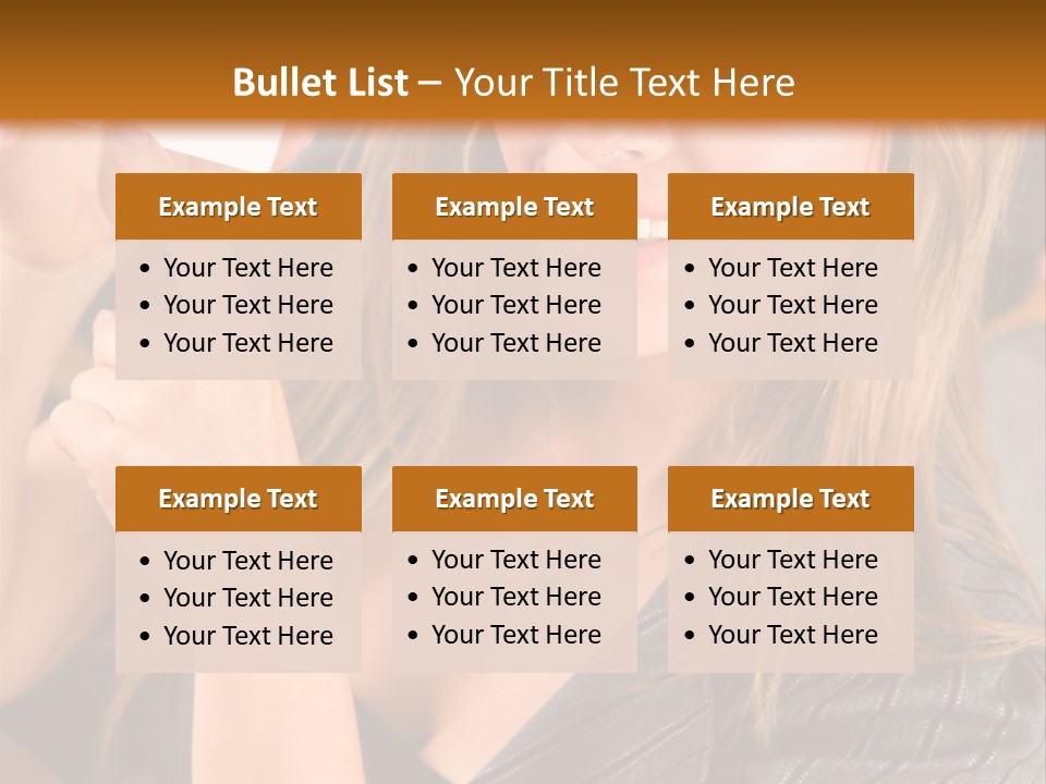 Businesswoman Pointing At A Business Card In An Office PowerPoint Template