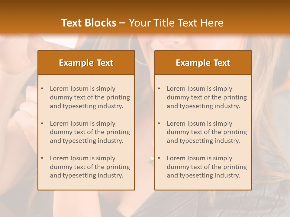 Businesswoman Pointing At A Business Card In An Office PowerPoint Template