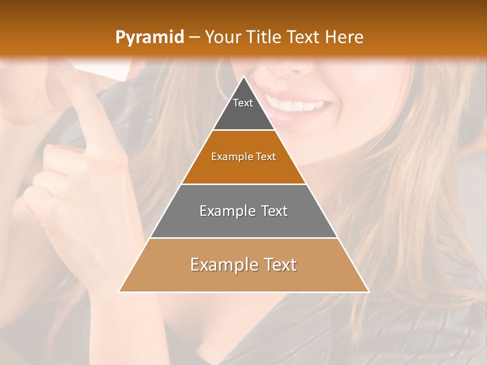 Businesswoman Pointing At A Business Card In An Office PowerPoint Template