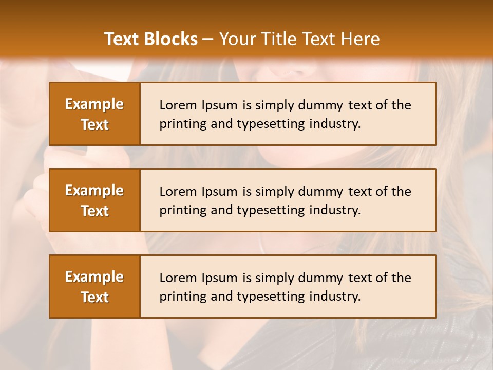 Businesswoman Pointing At A Business Card In An Office PowerPoint Template