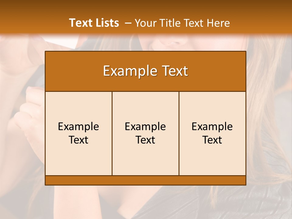 Businesswoman Pointing At A Business Card In An Office PowerPoint Template