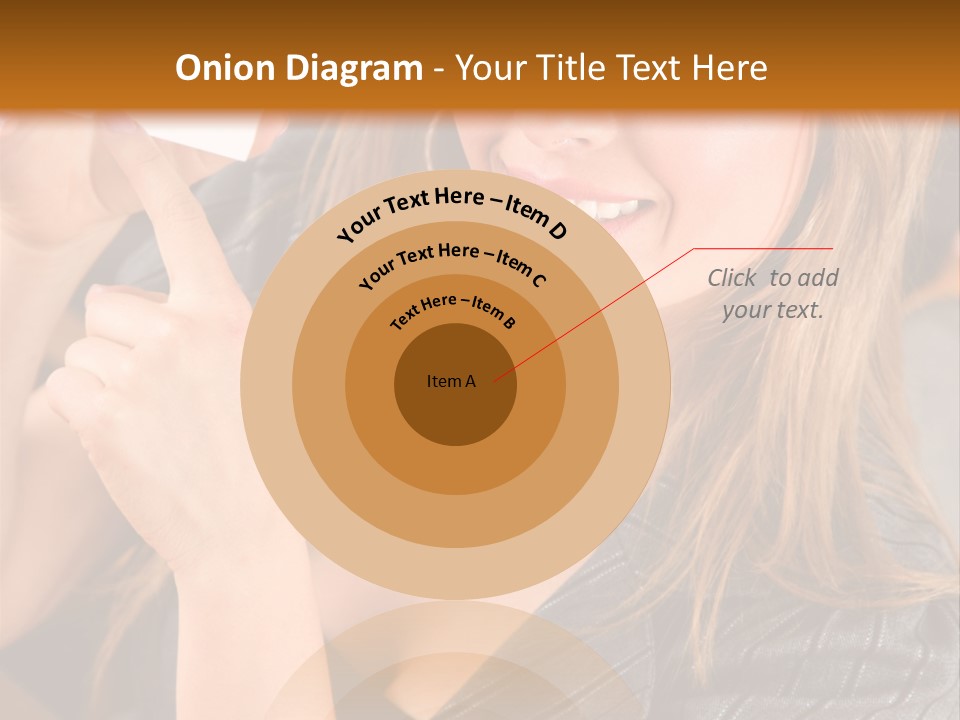 Businesswoman Pointing At A Business Card In An Office PowerPoint Template