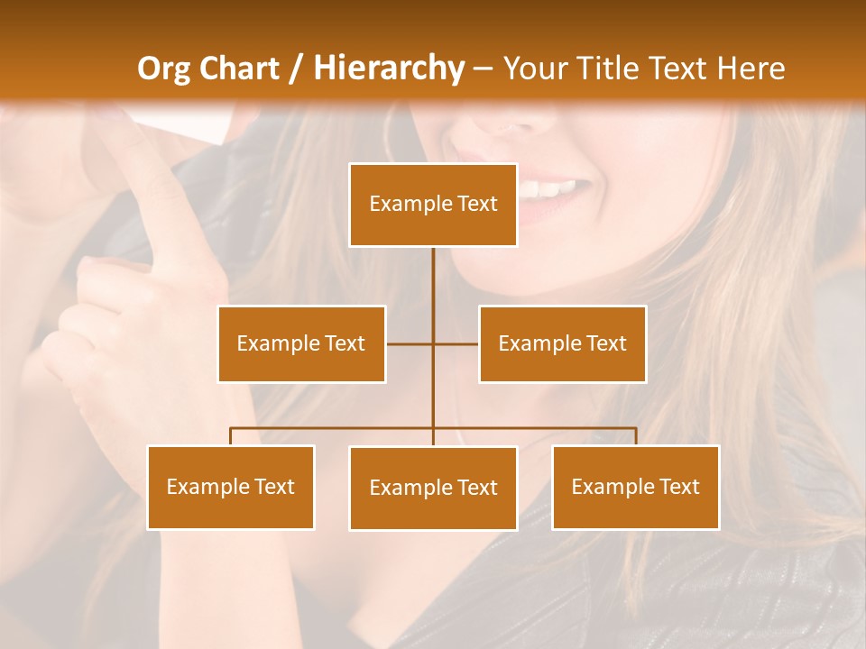 Businesswoman Pointing At A Business Card In An Office PowerPoint Template