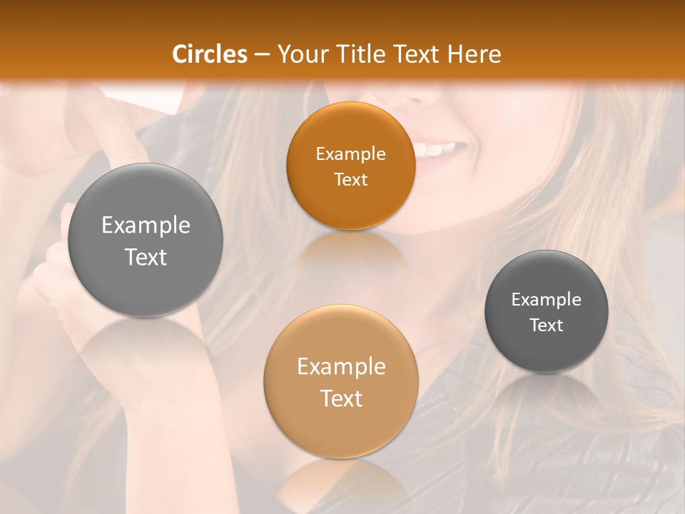 Businesswoman Pointing At A Business Card In An Office PowerPoint Template