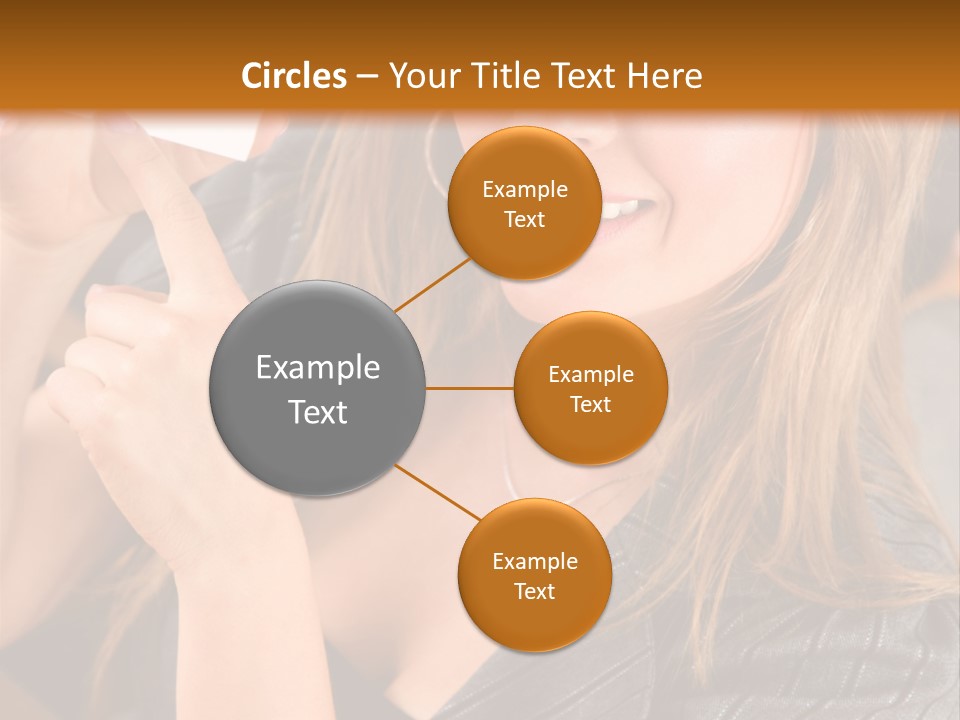 Businesswoman Pointing At A Business Card In An Office PowerPoint Template