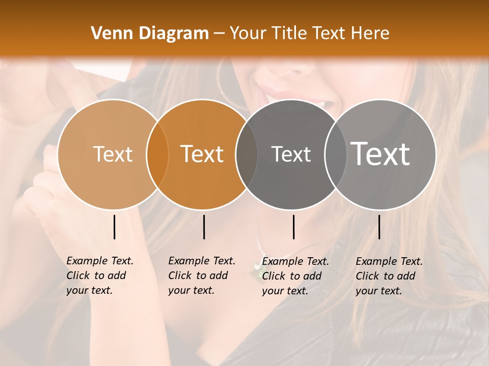 Businesswoman Pointing At A Business Card In An Office PowerPoint Template