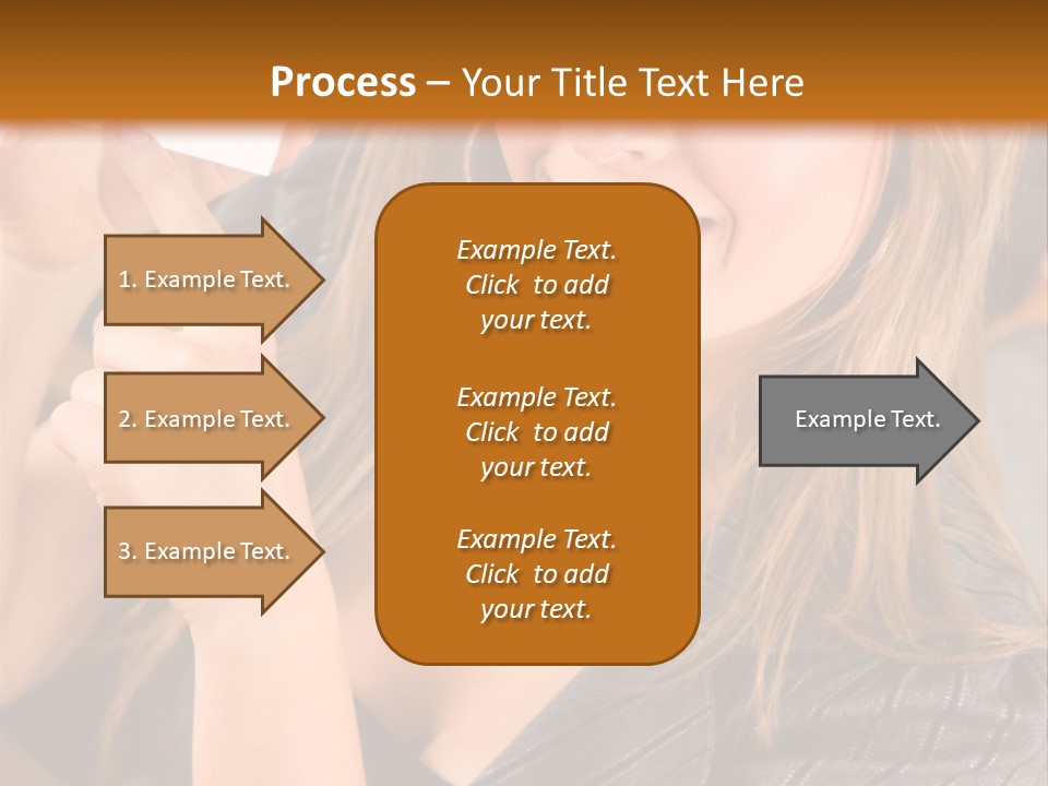 Businesswoman Pointing At A Business Card In An Office PowerPoint Template