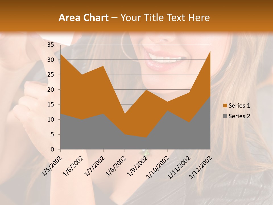 Businesswoman Pointing At A Business Card In An Office PowerPoint Template