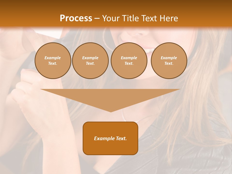 Businesswoman Pointing At A Business Card In An Office PowerPoint Template