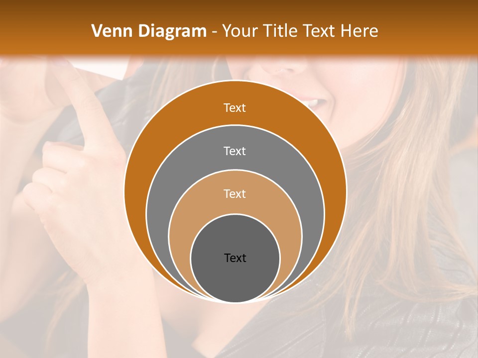 Businesswoman Pointing At A Business Card In An Office PowerPoint Template