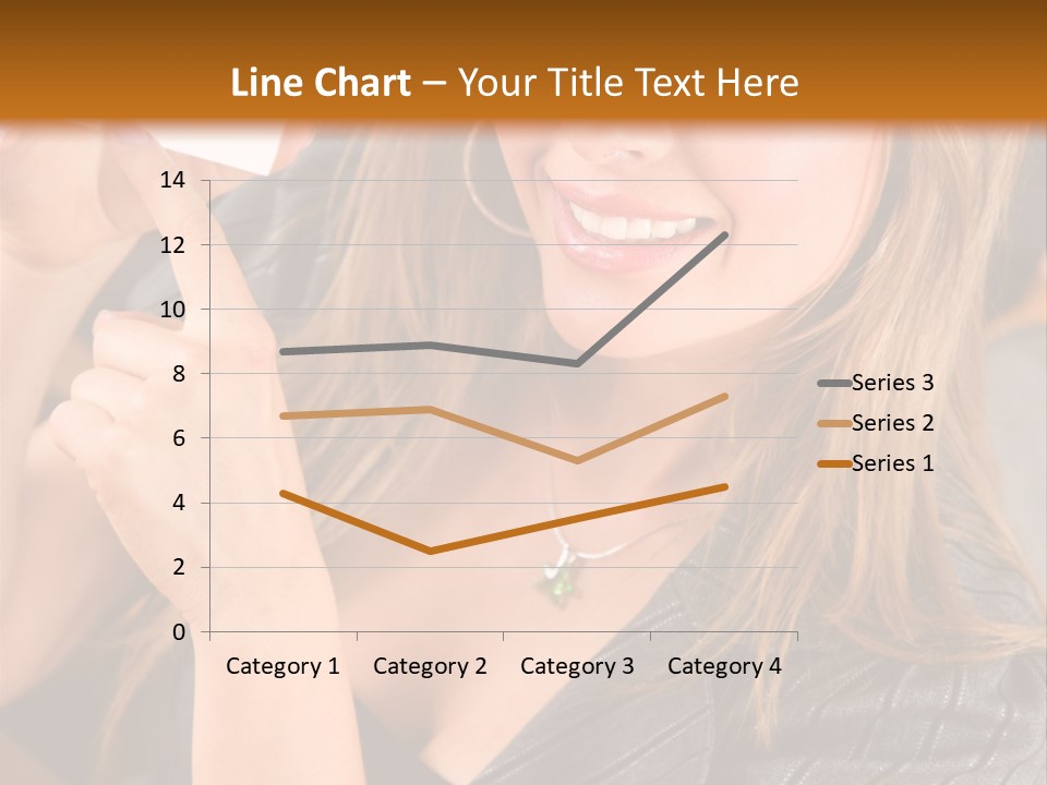 Businesswoman Pointing At A Business Card In An Office PowerPoint Template
