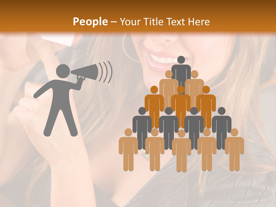 Businesswoman Pointing At A Business Card In An Office PowerPoint Template