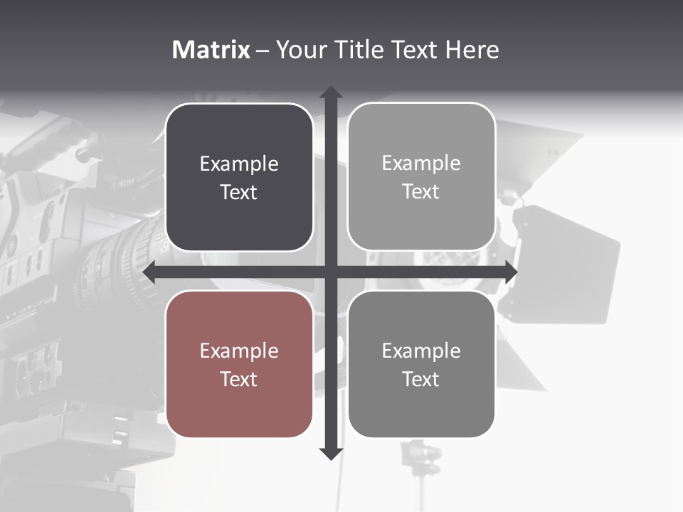 Isolated Digital Video Camera Recorder On Tripod And Spot Light With White Background PowerPoint Template