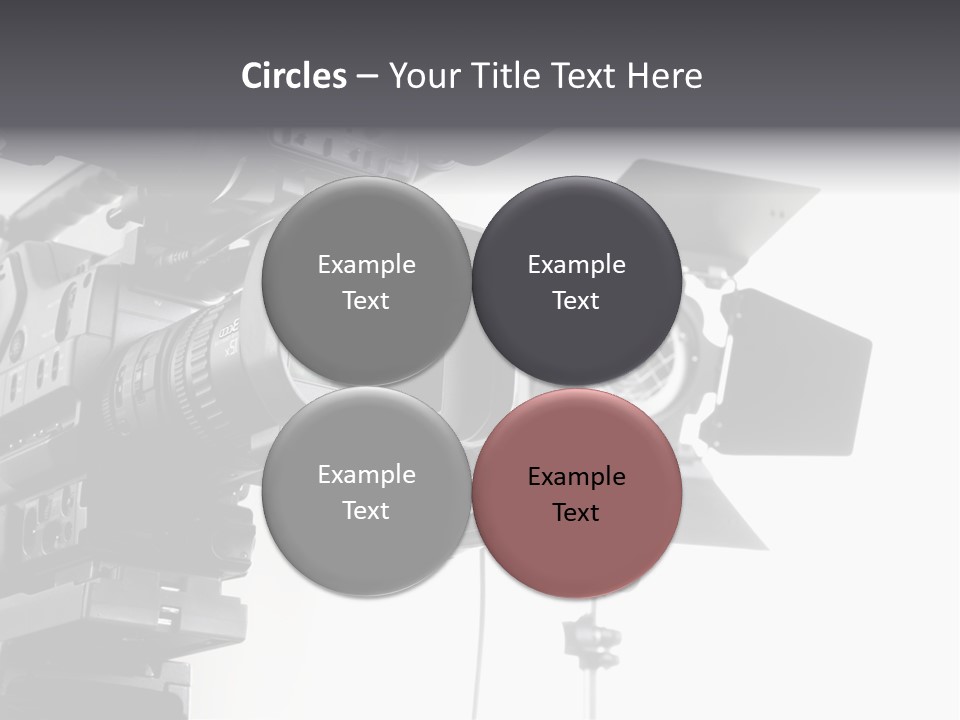 Isolated Digital Video Camera Recorder On Tripod And Spot Light With White Background PowerPoint Template