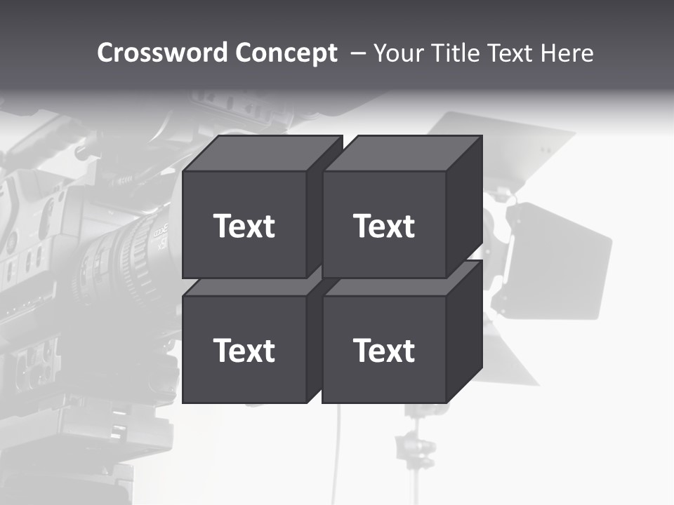 Isolated Digital Video Camera Recorder On Tripod And Spot Light With White Background PowerPoint Template