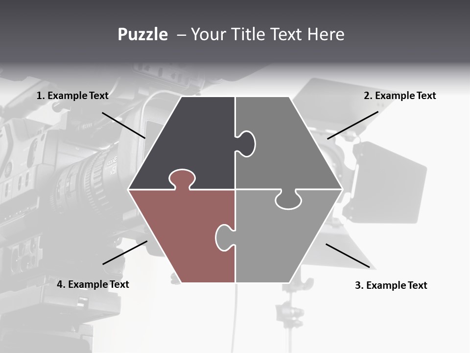 Isolated Digital Video Camera Recorder On Tripod And Spot Light With White Background PowerPoint Template