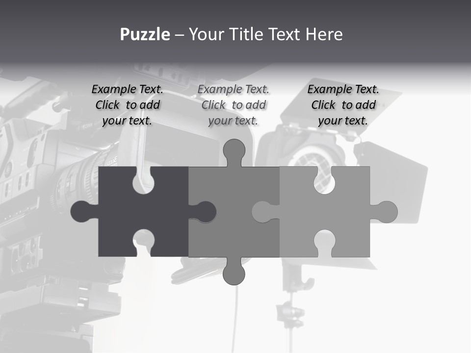 Isolated Digital Video Camera Recorder On Tripod And Spot Light With White Background PowerPoint Template