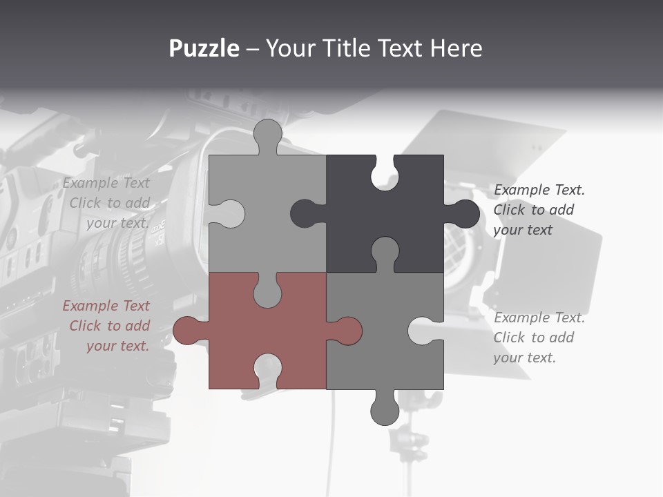 Isolated Digital Video Camera Recorder On Tripod And Spot Light With White Background PowerPoint Template