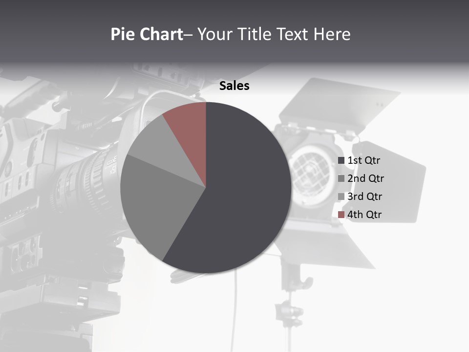 Isolated Digital Video Camera Recorder On Tripod And Spot Light With White Background PowerPoint Template