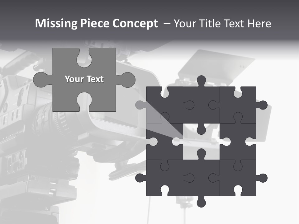 Isolated Digital Video Camera Recorder On Tripod And Spot Light With White Background PowerPoint Template