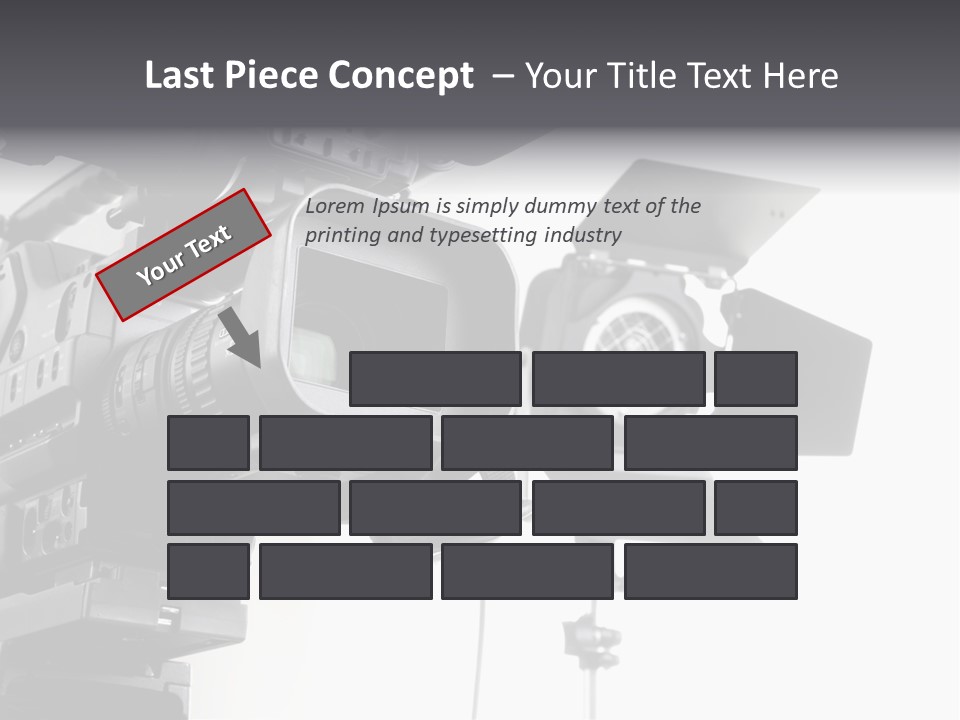 Isolated Digital Video Camera Recorder On Tripod And Spot Light With White Background PowerPoint Template