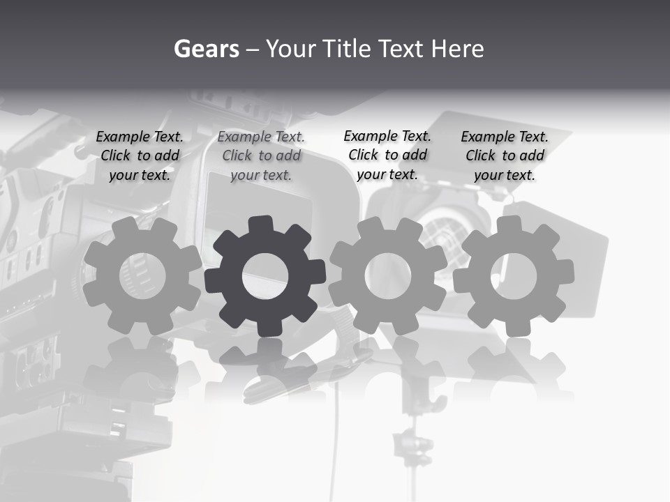 Isolated Digital Video Camera Recorder On Tripod And Spot Light With White Background PowerPoint Template