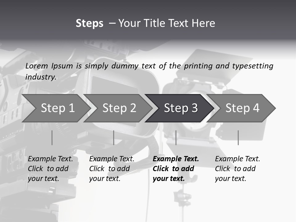Isolated Digital Video Camera Recorder On Tripod And Spot Light With White Background PowerPoint Template