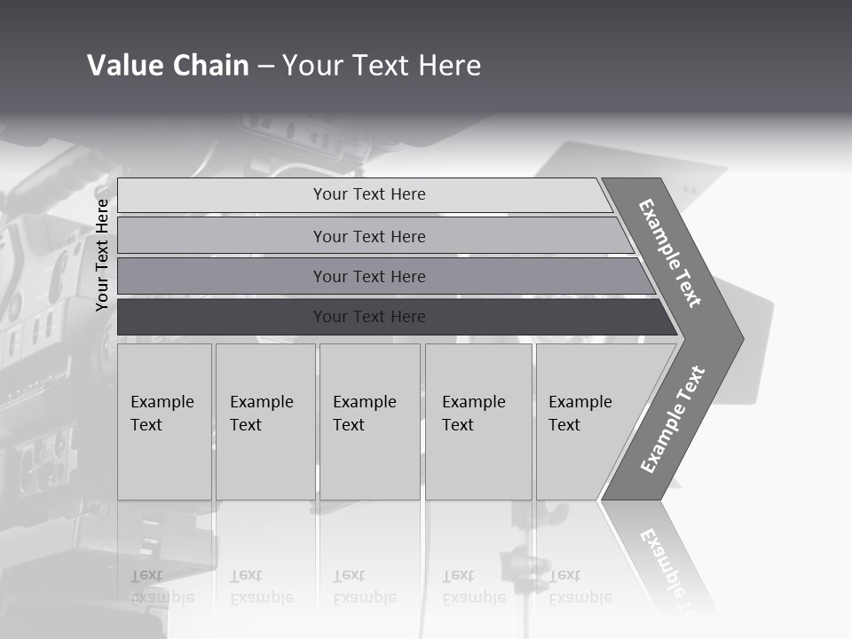 Isolated Digital Video Camera Recorder On Tripod And Spot Light With White Background PowerPoint Template