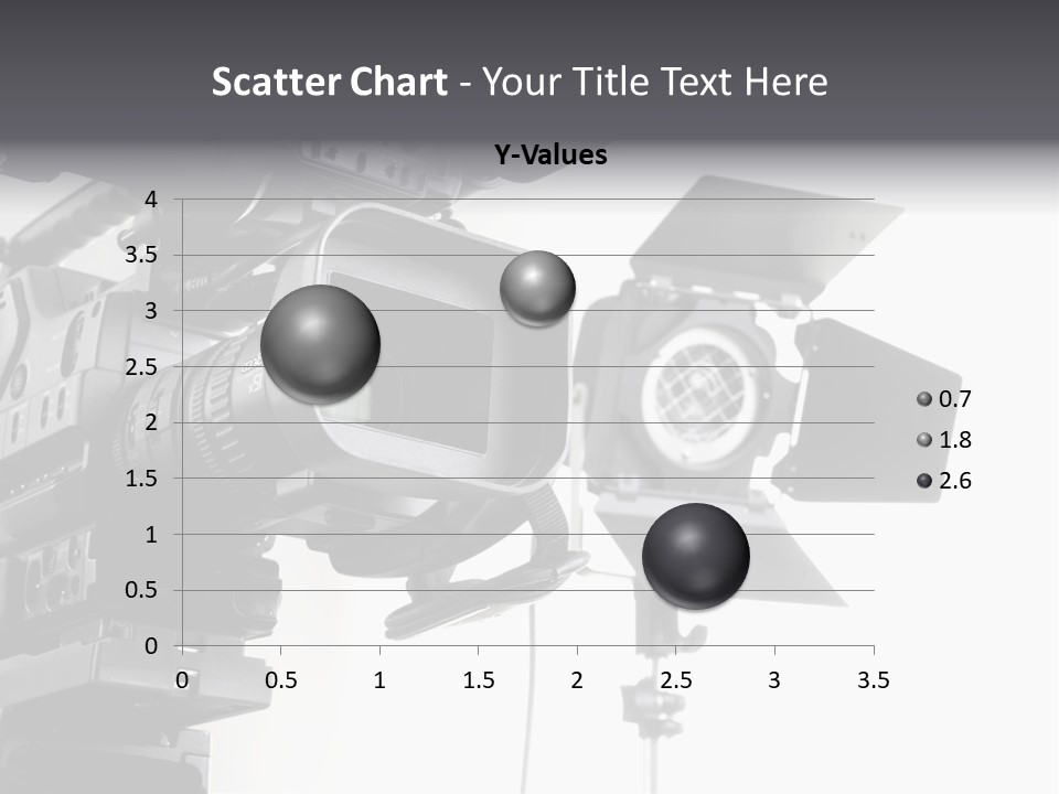 Isolated Digital Video Camera Recorder On Tripod And Spot Light With White Background PowerPoint Template
