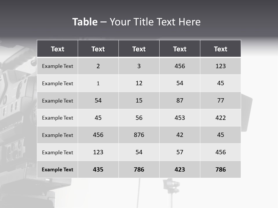 Isolated Digital Video Camera Recorder On Tripod And Spot Light With White Background PowerPoint Template