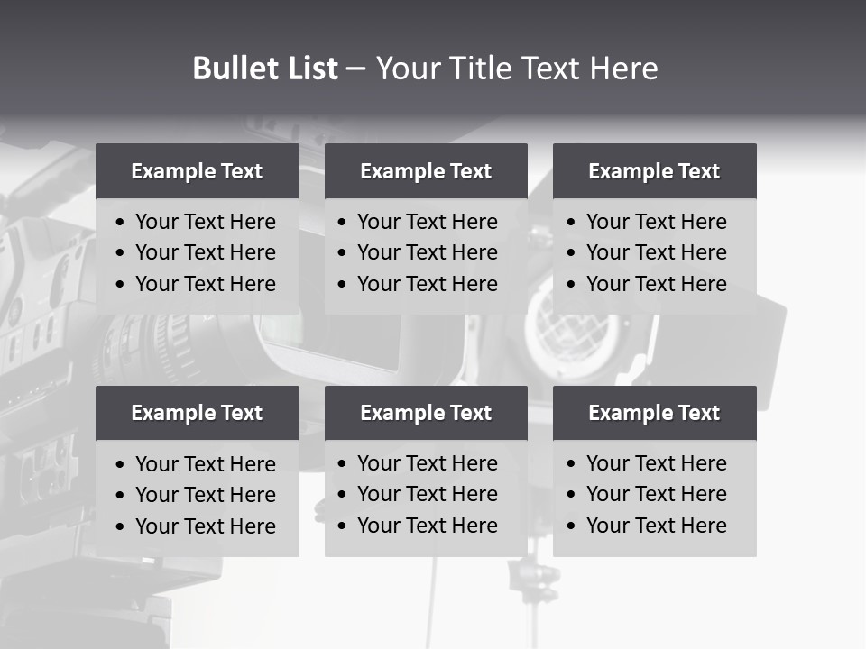 Isolated Digital Video Camera Recorder On Tripod And Spot Light With White Background PowerPoint Template