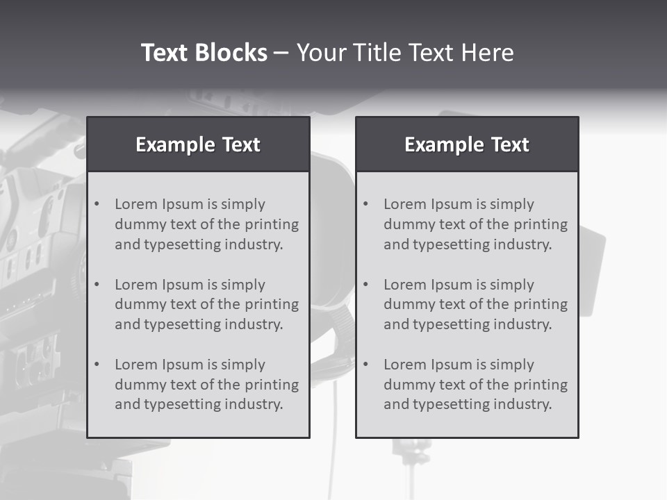 Isolated Digital Video Camera Recorder On Tripod And Spot Light With White Background PowerPoint Template